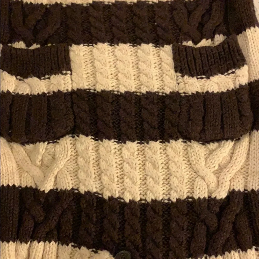 BabyGap cable knit brown & cream stripped onesie